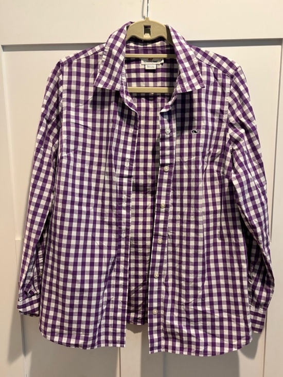 Vineyard Vines Tops - Vineyard Vines Women’s Purple Gingham Button Down Shirt Size 10